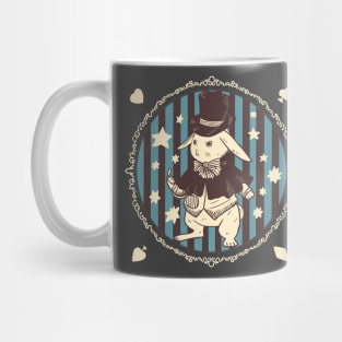 White rabbit black version Mug